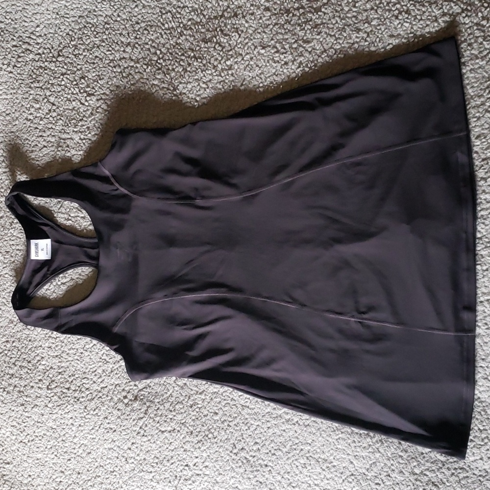 NWOT Gymshark Racerback Contour Stitching Sport Dress in Black